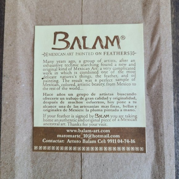 Mexican art painted on feathers. - Picture 5 of 5